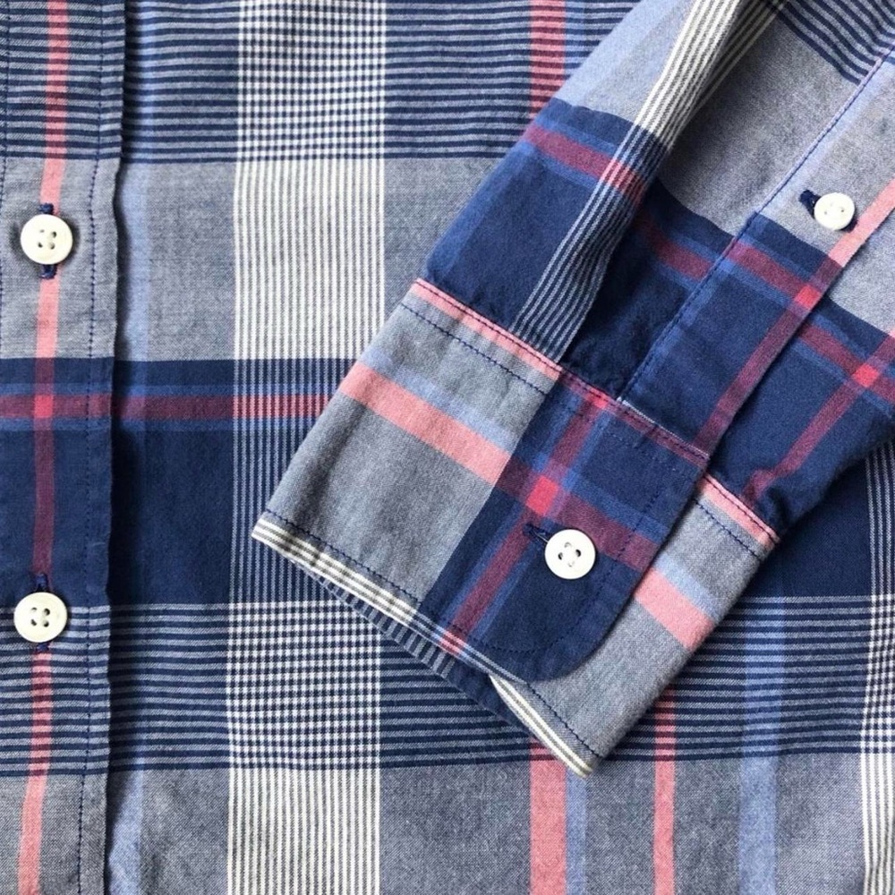 J. Crew Casual Plaid Shirt in Blue and Pink - Picture 5 of 7